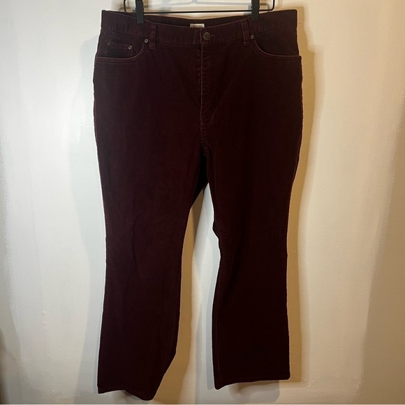 Women’s | L.L. Bean Burgundy Corduroy Bootcut Jeans | Size 20 Petite - Picture 2 of 10